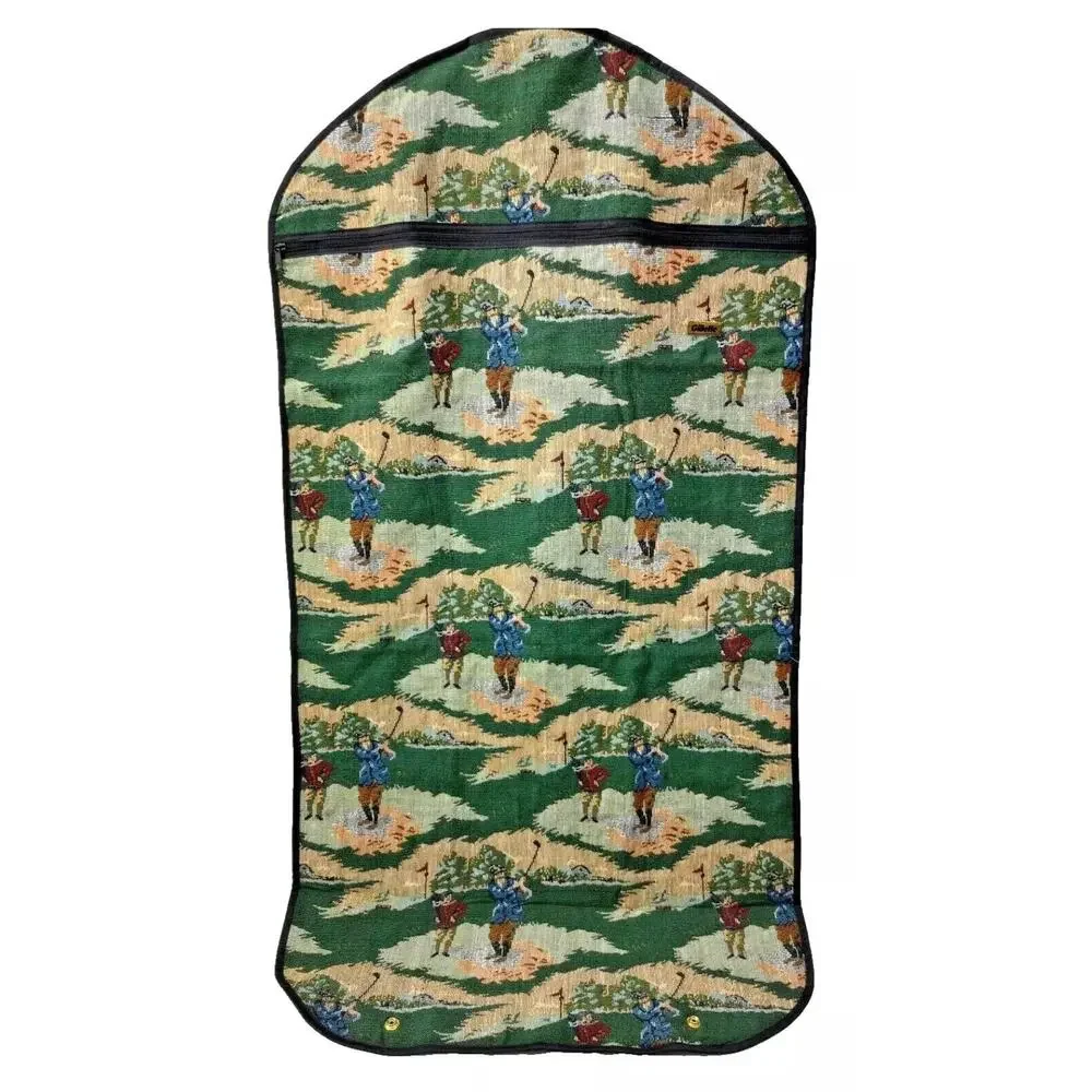 Vintage Tapestry Garment Bag With Golf Design